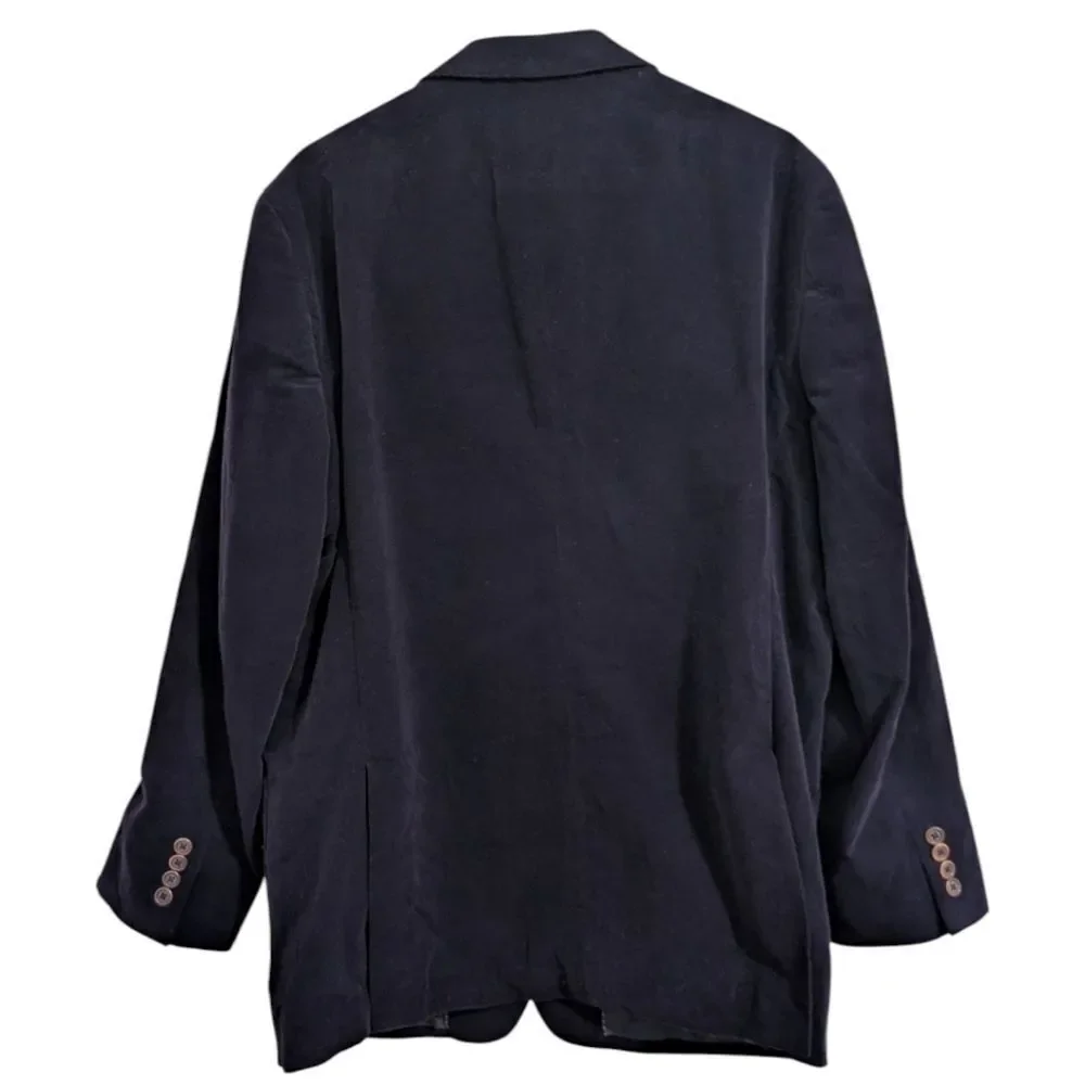 Robert Talbott Carmel Navy Pinwale Corduroy Two Button Sport Coat Blazer Mens XL